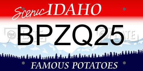 BPZQ25 Idaho License Plate