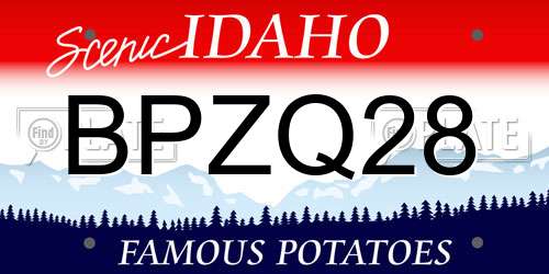 BPZQ28 Idaho License Plate