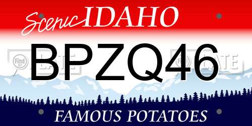 BPZQ46 Idaho License Plate
