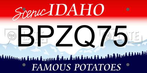 BPZQ75 Idaho License Plate