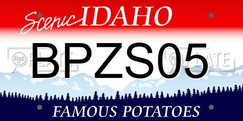 BPZS05 Idaho License Plate