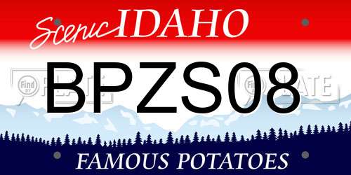 BPZS08 Idaho License Plate
