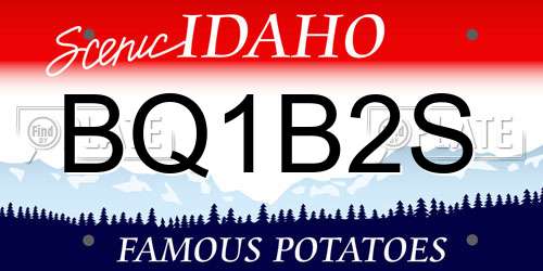 BQ1B2S Idaho License Plate