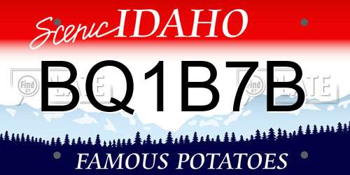 BQ1B7B Idaho License Plate