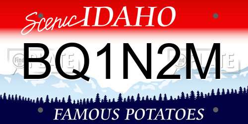 BQ1N2M Idaho License Plate