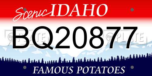 BQ20877 Idaho License Plate
