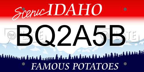 BQ2A5B Idaho License Plate