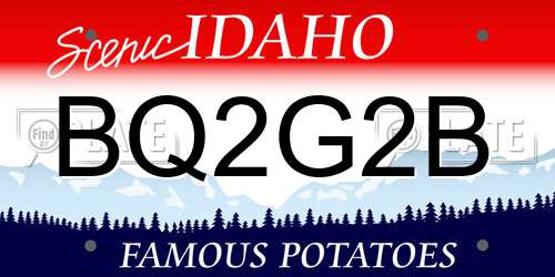 BQ2G2B Idaho License Plate