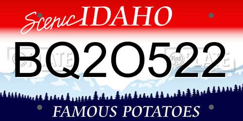 BQ2O522 Idaho License Plate
