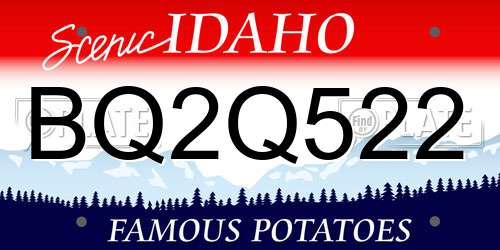 BQ2Q522 Idaho License Plate