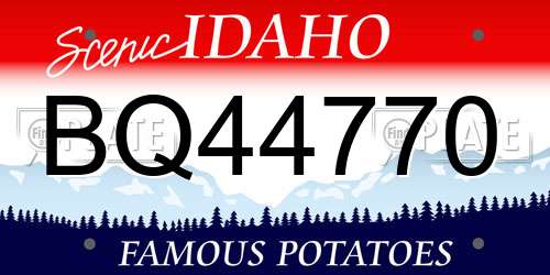 BQ44770 Idaho License Plate