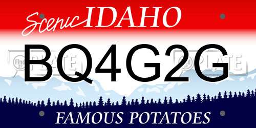 BQ4G2G Idaho License Plate