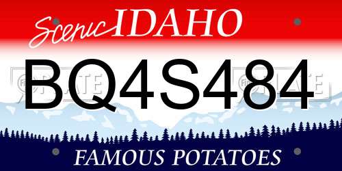 BQ4S484 Idaho License Plate