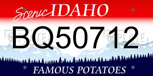 BQ50712 Idaho License Plate