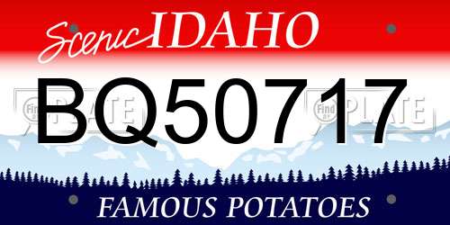 BQ50717 Idaho License Plate