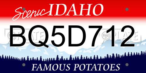 BQ5D712 Idaho License Plate