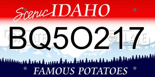 BQ5O217 Idaho License Plate