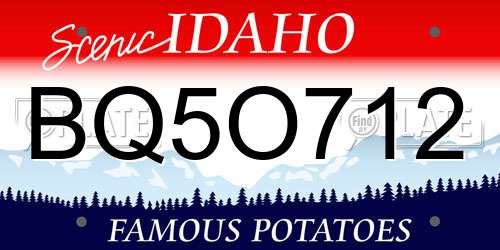 BQ5O712 Idaho License Plate