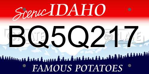 BQ5Q217 Idaho License Plate