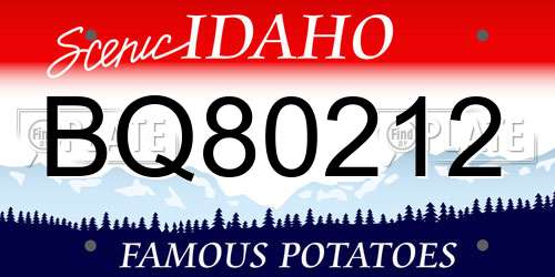BQ80212 Idaho License Plate