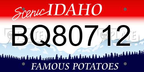 BQ80712 Idaho License Plate
