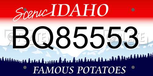 BQ85553 Idaho License Plate