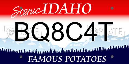 BQ8C4T Idaho License Plate