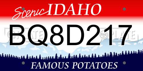 BQ8D217 Idaho License Plate