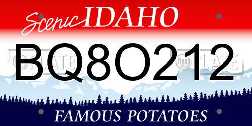 BQ8O212 Idaho License Plate