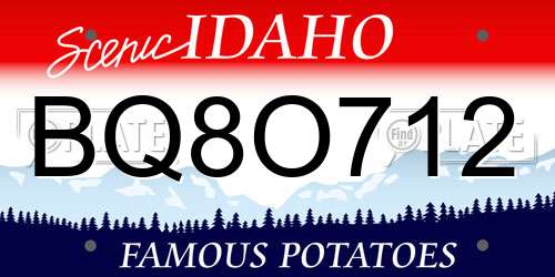 BQ8O712 Idaho License Plate