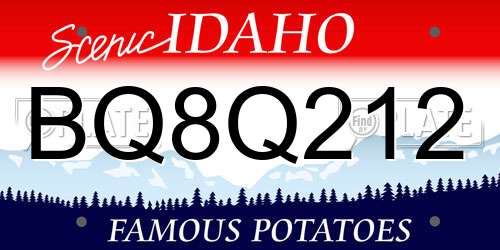 BQ8Q212 Idaho License Plate