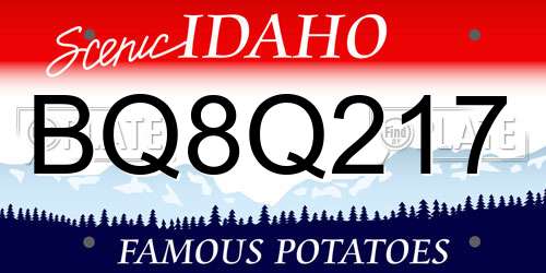 BQ8Q217 Idaho License Plate