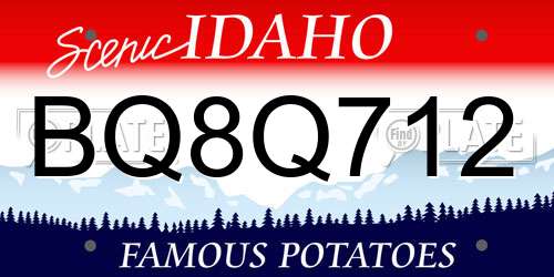 BQ8Q712 Idaho License Plate