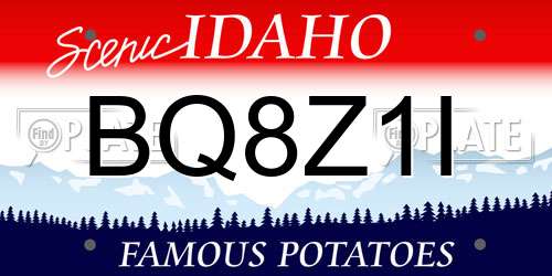 BQ8Z1I Idaho License Plate