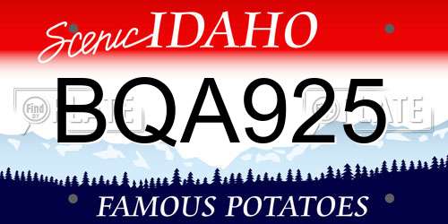 BQA925 Idaho License Plate