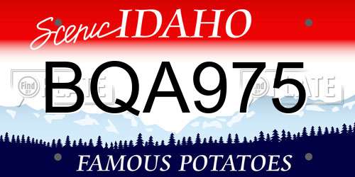 BQA975 Idaho License Plate