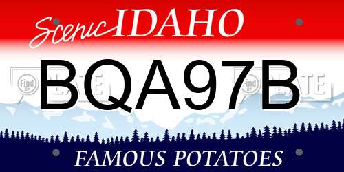 BQA97B Idaho License Plate