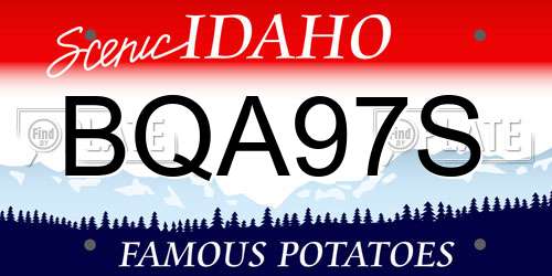 BQA97S Idaho License Plate