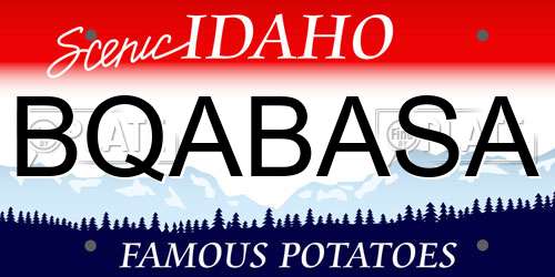 BQABASA Idaho License Plate