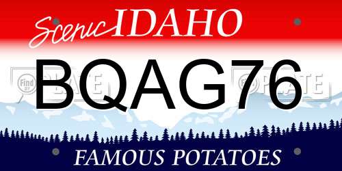 BQAG76 Idaho License Plate