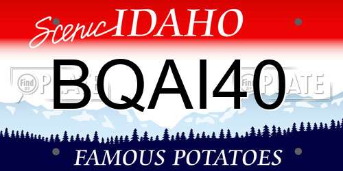 BQAI40 Idaho License Plate