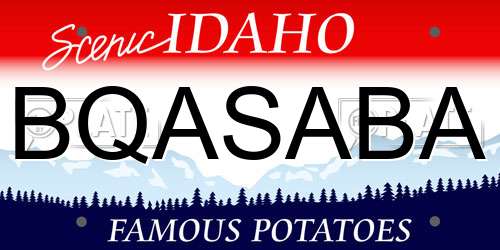 BQASABA Idaho License Plate
