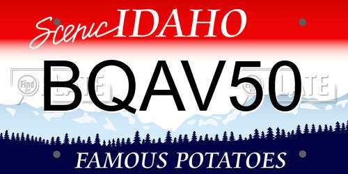 BQAV50 Idaho License Plate
