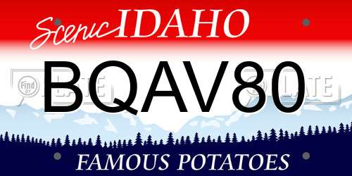 BQAV80 Idaho License Plate