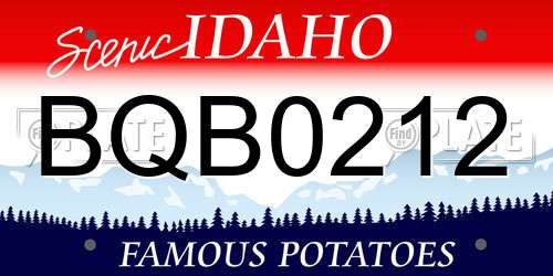 BQB0212 Idaho License Plate