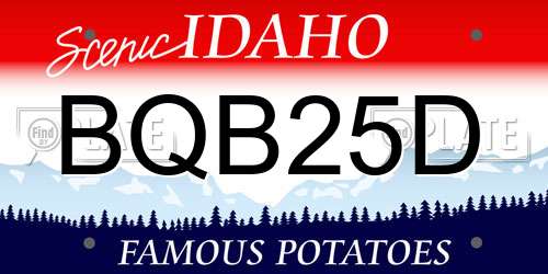 BQB25D Idaho License Plate
