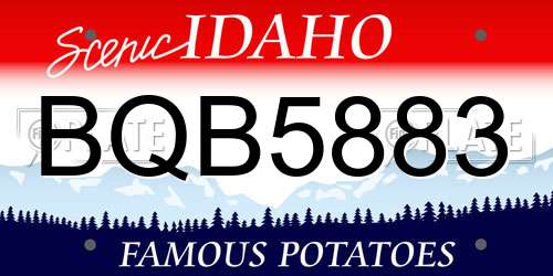 BQB5883 Idaho License Plate