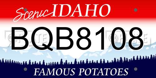 BQB8108 Idaho License Plate
