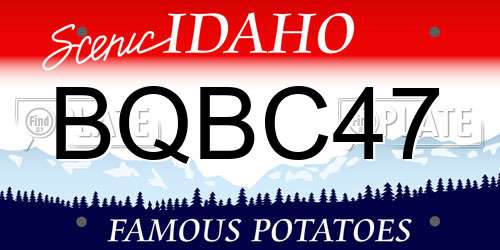 BQBC47 Idaho License Plate