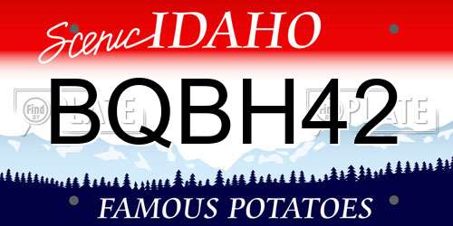 BQBH42 Idaho License Plate